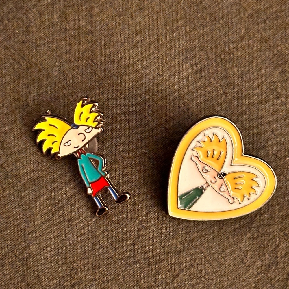 Hey Arnold lapel pins. Both‎ pins included.